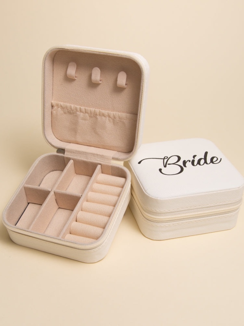 Bride Commemorative Compact Zip Up Travel Jewelry Box Case NWOT
